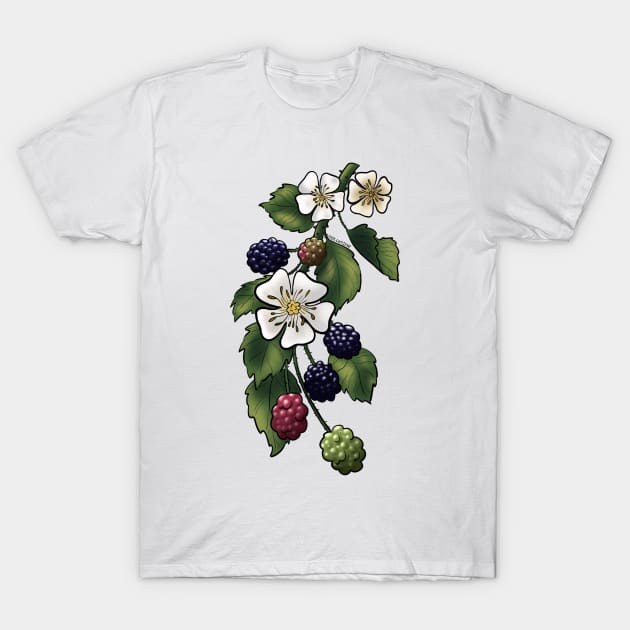 Blackberries T-Shirt by Lady_Caffiene